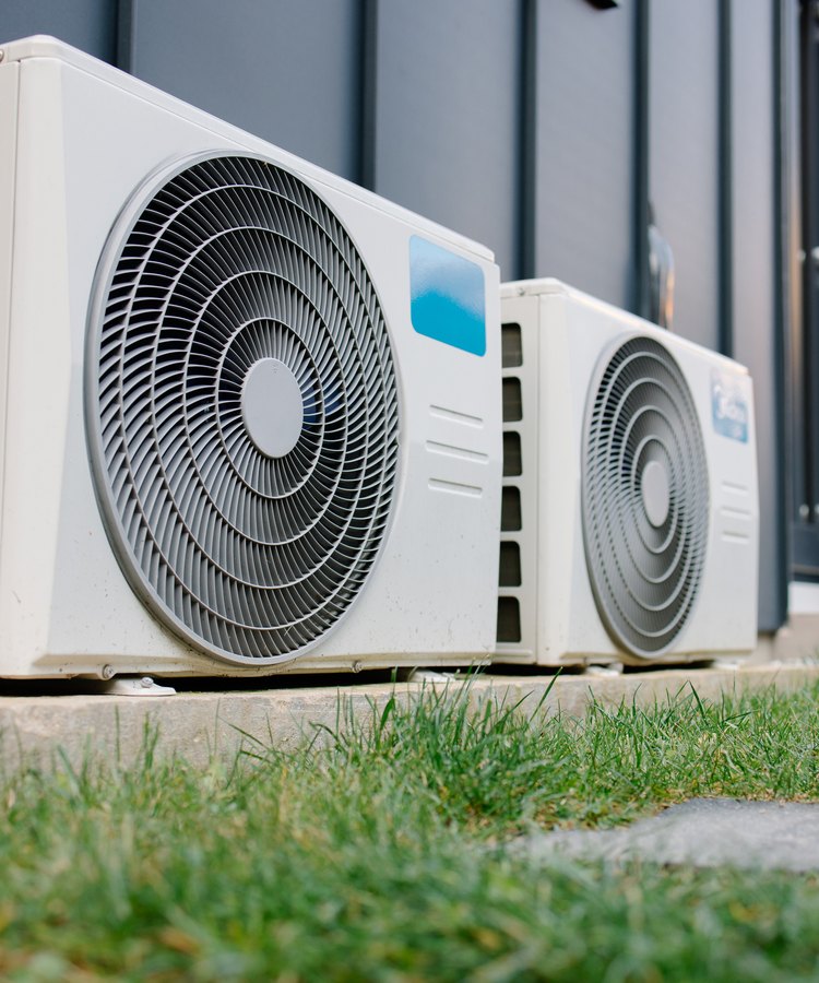Condenser units lined up ready to ship
